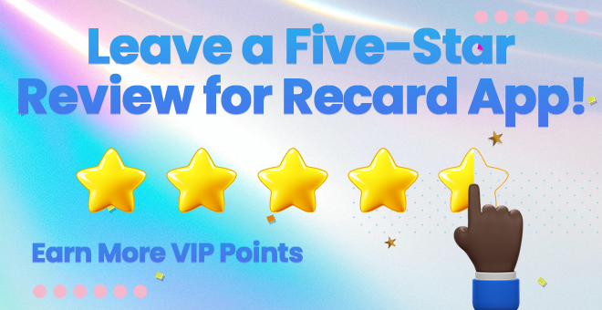 Five-star reviews earn vip points